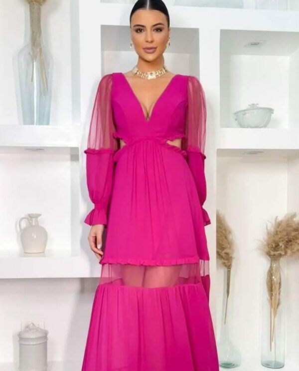 Vestido Longo  com mangas